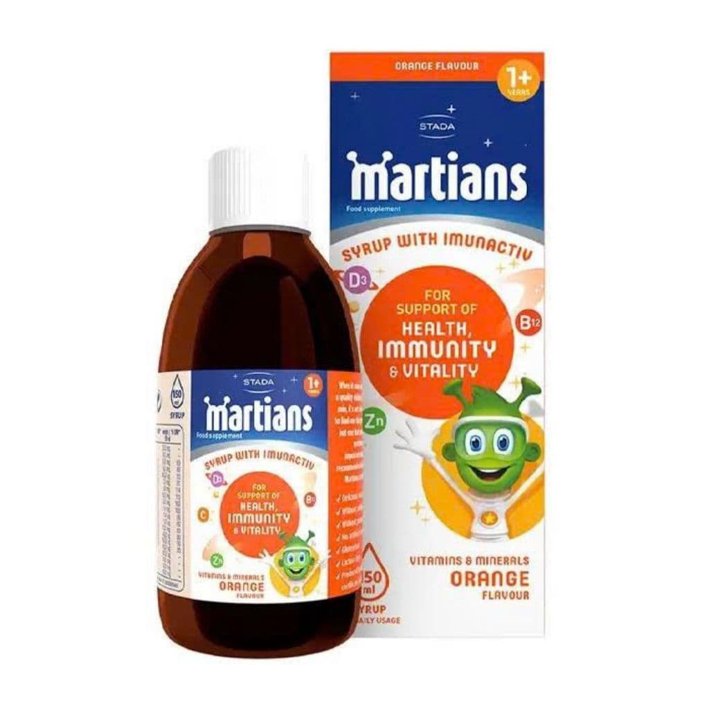 [Hàng cty] Beta glucan - Tăng sức đề kháng cho trẻ Martians With Imunactiv Syrup H/150ML STADA