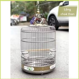 Lồng chim Hoạ Mi, khướu, chích choè size 38 chất liệu inox Tàu có phụ kiện đi kèm 1