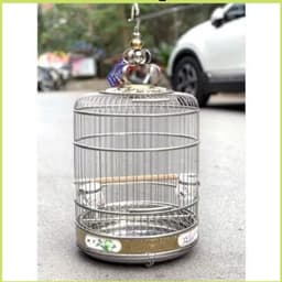 Lồng chim Hoạ Mi, khướu, chích choè size 38 chất liệu inox Tàu có phụ kiện đi kèm 4