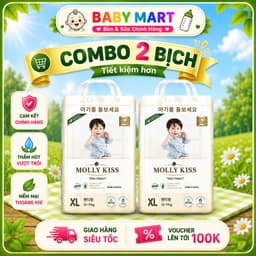 COMBO 2 BỊCH Tã/Bỉm Dán và Quần MOLLY Kids Bỉm Siêu Mỏng Nhẹ Thấm Hút Tốt, Đủ Size Cho Bé Từ NB-3XL. 1