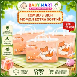 COMBO 3 BỊCH Tã Bỉm MOMOJI EXTRA SOFT  mềm mỏng thấm hút tốt. 3