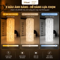 Đèn Decor Hình Cột Sóng Dạng Trụ 3DLUXI Công Nghệ In 3D Nhựa PLA/PETG Chắc Chắn, Đèn Ngủ Decor Không Gian - D05 3