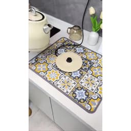 Thảm Thấm Hút Nước Nhanh Khô, Chất Liệu Da Đế Cao Su Chống Trượt, Thảm Lót Ly Thấm Nước Cho Nhà Bếp 2