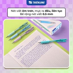 Combo 5/10/20 Bút bi Thiên Long TL-095 Pro, phiên bản nâng cấp 2026, 4 màu thân thời trang, ngòi 0.5mm TL-098 3