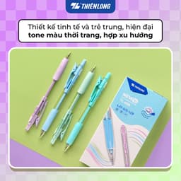 Combo 5/10/20 Bút bi Thiên Long TL-095 Pro, phiên bản nâng cấp 2026, 4 màu thân thời trang, ngòi 0.5mm TL-098 7
