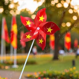 Sét 20 cái/10 Chong chóng CỜ ĐỎ SAO VÀNG TÔI YÊU VIỆT NAM cầm tay,treo dây trang trí lớp học,khai giảng,quốc khánh 2/9 8