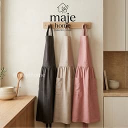 Tạp dề vải dáng dài có túi. Tạp dề bếp phong cách Hàn Quốc tối giản - Majehome 1