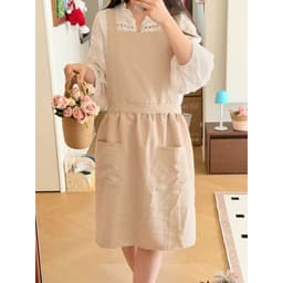 Tạp dề vải dáng dài có túi. Tạp dề bếp phong cách Hàn Quốc tối giản - Majehome 3