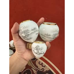 Cóng Chim Hoạ Mi, Cóng decal hàng tàu đựng thức ăn cho chim gắn sẵn tai tre tia cữ 1.8 sang trọng, tiện lợi 4