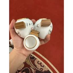 Cóng Chim Hoạ Mi, Cóng decal hàng tàu đựng thức ăn cho chim gắn sẵn tai tre tia cữ 1.8 sang trọng, tiện lợi 6