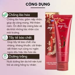 Sữa Rửa Mặt Trắng Da Hồng Sâm My Gold Hàn Quốc 130ml, SRM Mụn, Sửa Rửa Mặt Nam Nữ 3