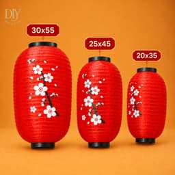 Lồng đèn vải DIYDECORSG lụa trơn chống nước, trang trí Trung thu, Tết, decor ngoài trời 30cm/40cm 4