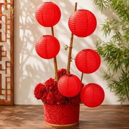Lồng đèn vải DIYDECORSG lụa trơn chống nước, trang trí Trung thu, Tết, decor ngoài trời 30cm/40cm 8