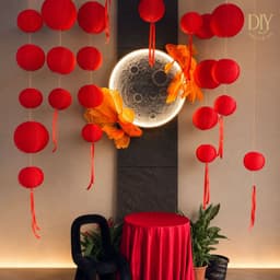 Lồng đèn vải DIYDECORSG lụa trơn chống nước, trang trí Trung thu, Tết, decor ngoài trời 30cm/40cm 6