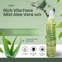 Xịt Khoáng Ecosy Moist Up Face Mist xịt khoáng lô hội Ecosy 150ml 5
