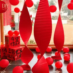 Dải giấy trang trí DIYDECORSG gấp nếp gợn sóng, dây treo hình bướm 3D trang trí Tết, đám cưới, Trung thu, dài 2m2/3m/4m 6