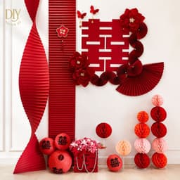 Dải giấy trang trí DIYDECORSG gấp nếp gợn sóng, dây treo hình bướm 3D trang trí Tết, đám cưới, Trung thu, dài 2m2/3m/4m 3
