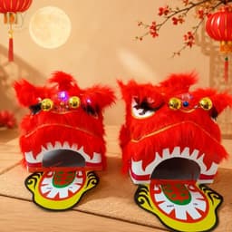 Combo múa lân DIYDECORSG, đầu lân kèm đuôi, đầu Địa, quạt ba tiêu, trống và dùi, trang trí Trung thu 4