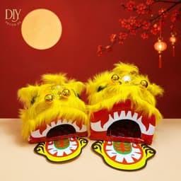 Combo múa lân DIYDECORSG, đầu lân kèm đuôi, đầu Địa, quạt ba tiêu, trống và dùi, trang trí Trung thu 3