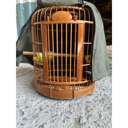Lồng chim Hoạ Mi, Lồng mi Tứ xuyên chất liệu trúc già xử lý lên màu đẹp, chống mối mọt có phụ kiện kèm theo 4