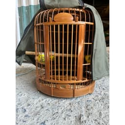 Lồng chim Hoạ Mi, Lồng mi Tứ xuyên chất liệu trúc già xử lý lên màu đẹp, chống mối mọt có phụ kiện kèm theo 5