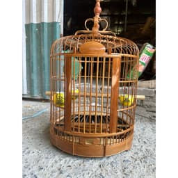 Lồng chim Hoạ Mi, Lồng mi Tứ xuyên chất liệu trúc già xử lý lên màu đẹp, chống mối mọt có phụ kiện kèm theo 8