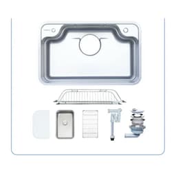 Chậu rửa bát 1 hố Nobinox ARVO B180 inox 304 vân siêu mịn chống xước 80x50cm - Tặng kèm phụ kiện 2
