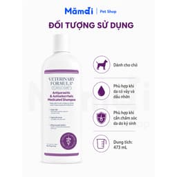 Sữa Tắm VFCC Antiparasitic 473ml Cho Chó | Hỗ Trợ Da Ngứa Bong Vảy Bã Nhờn Mỹ 5
