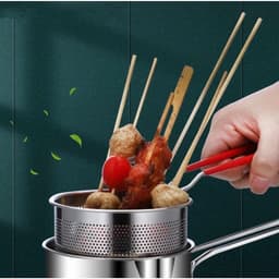Nồi Chiên Ngập Dầu Bằng Thép Không Gỉ Kèm Rổ Chiên Lọc Dầu Dung Tích 1200ml - Dùng Được Cho Bếp Từ 2