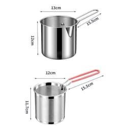 Nồi Chiên Ngập Dầu Bằng Thép Không Gỉ Kèm Rổ Chiên Lọc Dầu Dung Tích 1200ml - Dùng Được Cho Bếp Từ 8