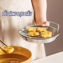 Combo 2 bộ khay kèm vỉ ráo dầu mỡ, khay hứng dầu tiện lợi, chất liệu inox 304, kích thước 20cm 4