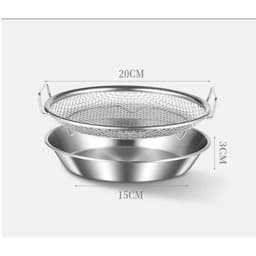 Combo 2 bộ khay kèm vỉ ráo dầu mỡ, khay hứng dầu tiện lợi, chất liệu inox 304, kích thước 20cm 7
