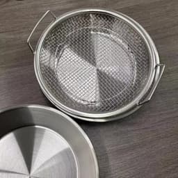 Combo 2 bộ khay kèm vỉ ráo dầu mỡ, khay hứng dầu tiện lợi, chất liệu inox 304, kích thước 20cm 9