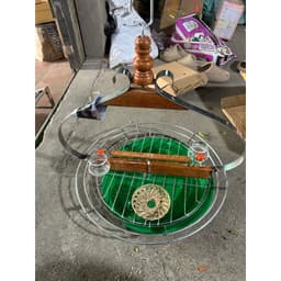 Lồng Trần cu gáy, vẹt,.. Lồng inox tròn kèm cóng ăn uống, rế và xích chân -Phụ kiện lồng chim đẹp 1