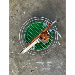 Lồng Trần cu gáy, vẹt,.. Lồng inox tròn kèm cóng ăn uống, rế và xích chân -Phụ kiện lồng chim đẹp 3