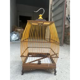 Lồng sing Vành Khuyên (Sing cao), lồng chim Vành Khuyên chất liệu gỗ muồng Huế có phụ kiện đi kèm 3