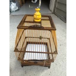 Lồng sing Vành Khuyên (Sing cao), lồng chim Vành Khuyên chất liệu gỗ muồng Huế có phụ kiện đi kèm 8