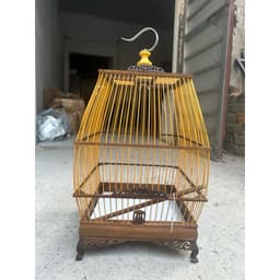 Lồng sing Vành Khuyên (Sing cao), lồng chim Vành Khuyên chất liệu gỗ muồng Huế có phụ kiện đi kèm 5