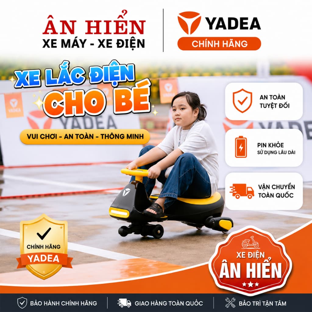 Xe lắc điện cho bé có nhạc xe lắc điện Yadea ant baby Xe điện Ân Hiển