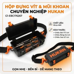 Hộp Đựng Phụ Kiện, Mũi Vít HUKAN G1-EBC176267, Nhựa ABS Cứng Cáp - Dài 17.7 / Rộng 6.2 / Cao 6.7cm 1