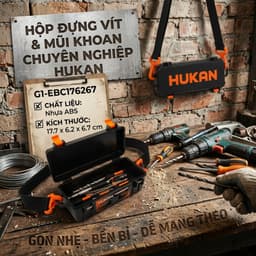 Hộp Đựng Phụ Kiện, Mũi Vít HUKAN G1-EBC176267, Nhựa ABS Cứng Cáp - Dài 17.7 / Rộng 6.2 / Cao 6.7cm 3