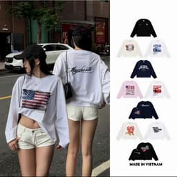 Áo thun boxy tay dài cá tính hot trend ,áo phông nam nữ cổ tròn form rộng chất cotton dày dặn phong cách Ulzzang 1