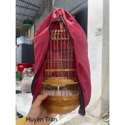 Lồng chim Vành Khuyên, Lồng khuyên lùn nan khít chất liệu trúc già xử lí có phụ kiện đi kèm 3