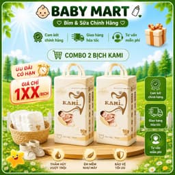 (TRỢ GIÁ )COMBO 2 BỊCH Tã Bỉm KAMI Organic Thấm Hút 1000ml- Siêu mỏng- Mềm mại  NB70/S70/Md70/M56/L50/XL50/XXL50/3XL50 1