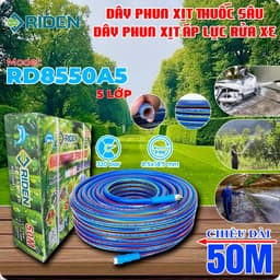 Dây xịt thuốc sâu 6.5mm-8.5mm, 3-5 lớp, 50m, 320 bar, dây rửa xe, ống dây xịt tưới cây cao cấp, riden 1