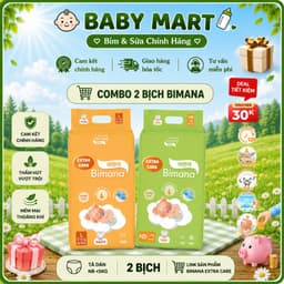 COMBO 2 BỊCH Tã/Bỉm Dán/Quần BIMANA EXTRA CARE Thấm Hút Tốt, Đủ Size NB68 - 4XL42. 1