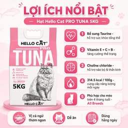 Hạt Mèo Hello Cat 5KG Cho Mọi Lứa Tuổi - Tuna Salmon Hairball 2