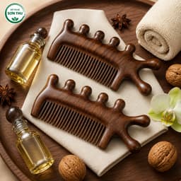 Lược Gỗ Thơm Ba Chiều Đa Chức Năng  Mát Xa Bấm Huyệt Cải Thiện Mái Tóc
 4