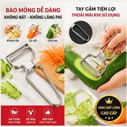 [ MẪU MỚI ]Nạo Rau Củ Quả Hai Lưỡi Inox Cao Cấp Thép Không Gỉ Siêu Sắc, Thiết Kế Tích Hợp Cho Nhà Bếp 8