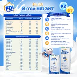 Sữa Nước Nuvi Grow Height ( 3 Thùng Ít Ngọt 180ml Tặng 1 Lon 1+)-Hộ Trợ Phát Triển Chiều Cao 3